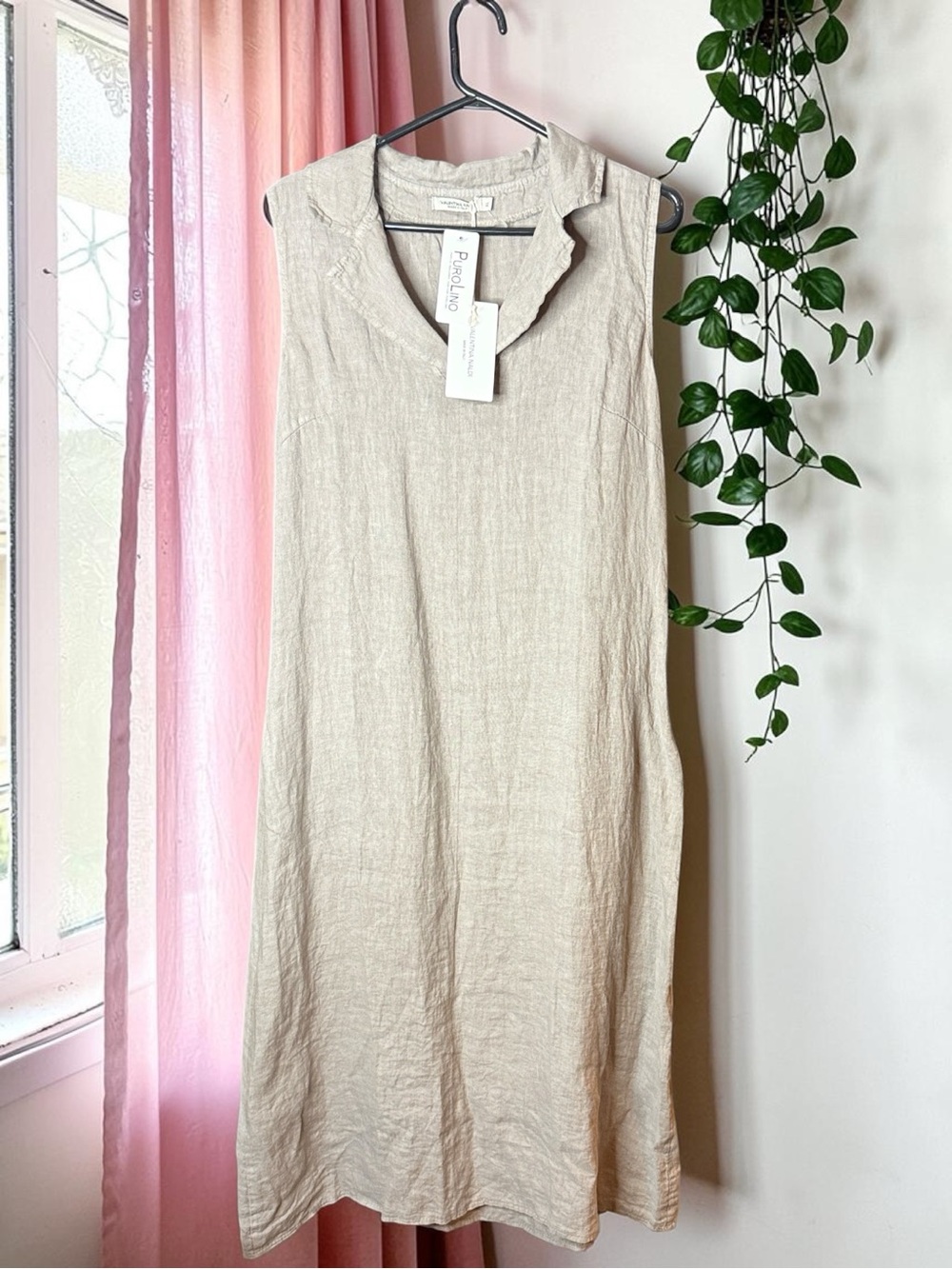 Valentina Naldi Sleeveless Linen Maxi Dress Size XL NWT Made in Italy